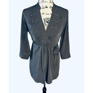 Motherhood Maternity Women's Size Small Charcoal Grey Maternity Belted Jacket